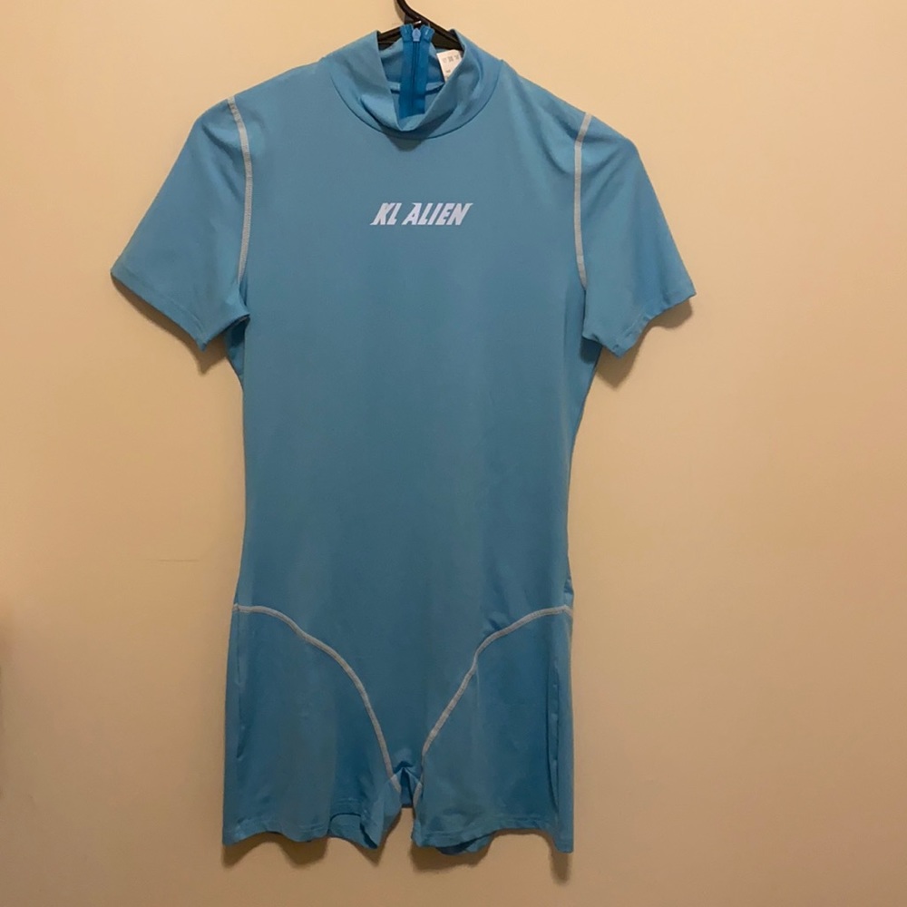 Blue bodycon romper